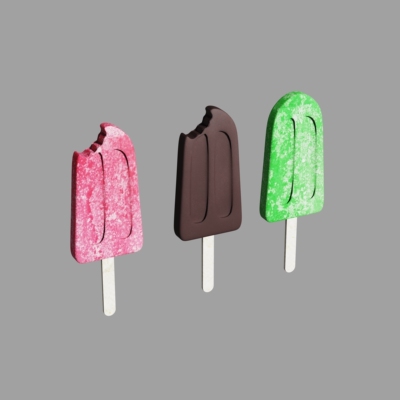 雪糕3D模型设计素材 儿童食品模型素材 犀牛模型rhino obj 贴图