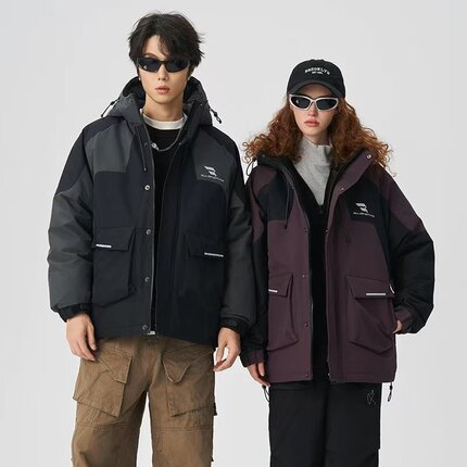 【90%鸭绒】2024冬季新品短款连帽羽绒服防泼水保暖男女大码外套