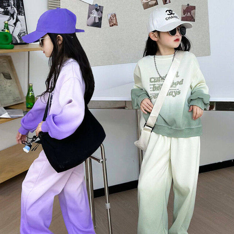女童秋装套装2025新款甜美网红儿童装女孩春秋洋气运动卫衣两件套
