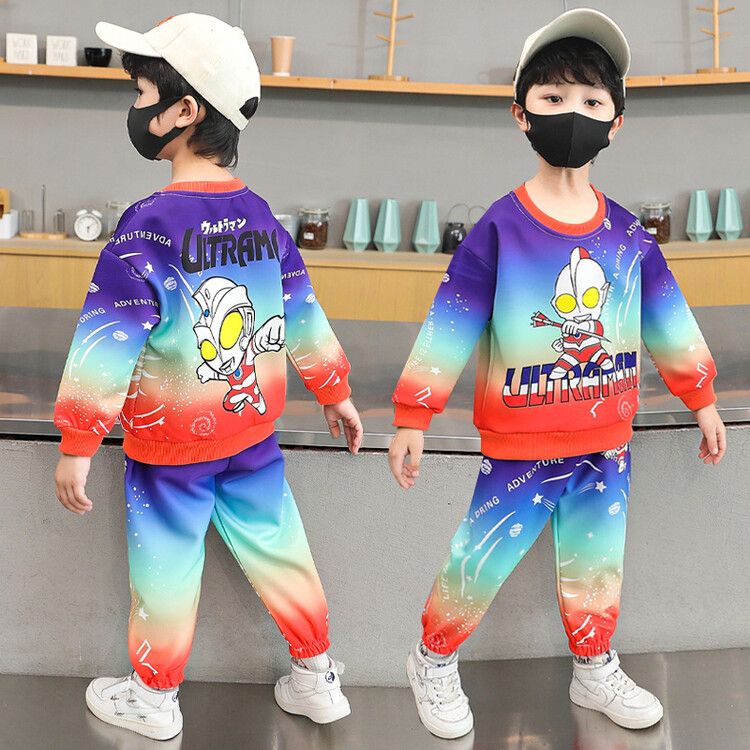 爆款奥特曼衣服男童秋装套装儿童春秋季中大童新款卫衣宝宝春秋款