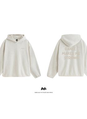 DMMS 24 F/W 经典标语系列 麻灰色 薄绒 连帽卫衣 帽衫