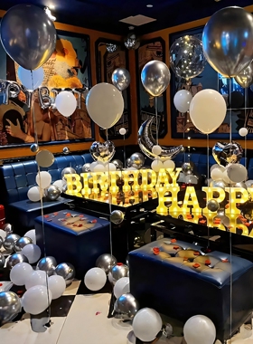 网红酒吧KTV生日快乐气球派对18岁成人礼场景布置装饰用品背景墙