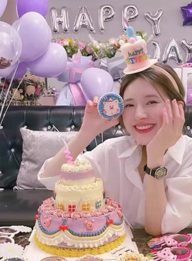 ins韩国派对生日帽子彩色蜡烛蛋糕帽字母帽网红创意搞怪拍照道具