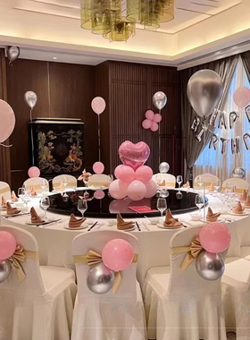 酒店餐厅包厢18岁成人礼女孩男孩生日场景布置宝宝气球装饰背景墙