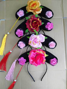 儿童成人格格帽子头饰宫廷宫女头箍古装头饰旗头清朝满族发箍表演