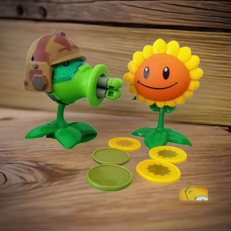 植物大战僵尸玩具太阳花向日葵单个套装男女孩互动游戏可发射公仔
