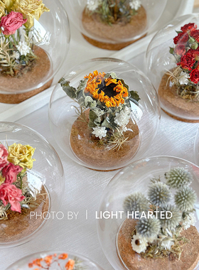 永生花干花玫瑰植物标本玻璃罩微景观摆件闺蜜生日情人圣诞节礼物