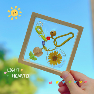 小雏菊干花押花定制首字母钥匙扣精致女书包挂饰挂件生日节日礼物