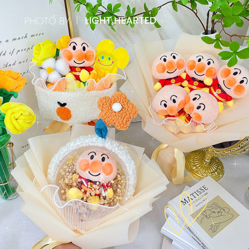 面包超人卡通棉花永生花束可爱闺蜜生日送男友情人教师节日礼物