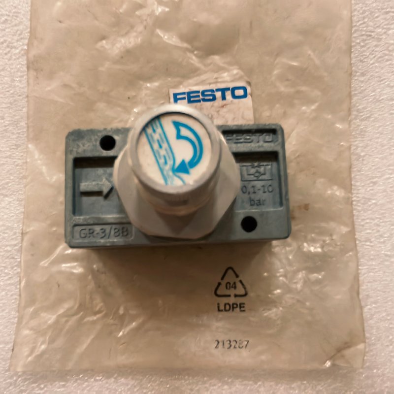 FESTO单向节流阀,型号GR-3/8-B 6308,实物拍