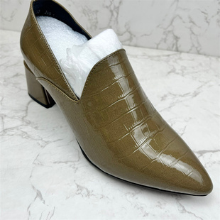 春秋软皮软底深口皮鞋 断码 粗跟中跟真皮女鞋 女新款 处理尖头单鞋