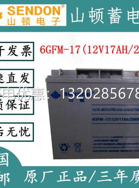 SENDON山顿6GFM-17(12V17AH/20HR)机房消防主机电梯应急用蓄电池