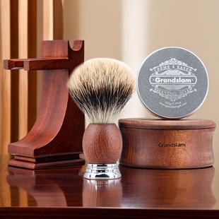 戈林斯兰实木剃须刷套装男士手动剃须刀剃胡子獾毛胡须泡沫刷支架