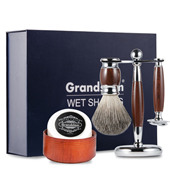 礼盒送生日礼物结婚伴手礼实用男士 德国手动老式 剃须刀刮胡刀套装