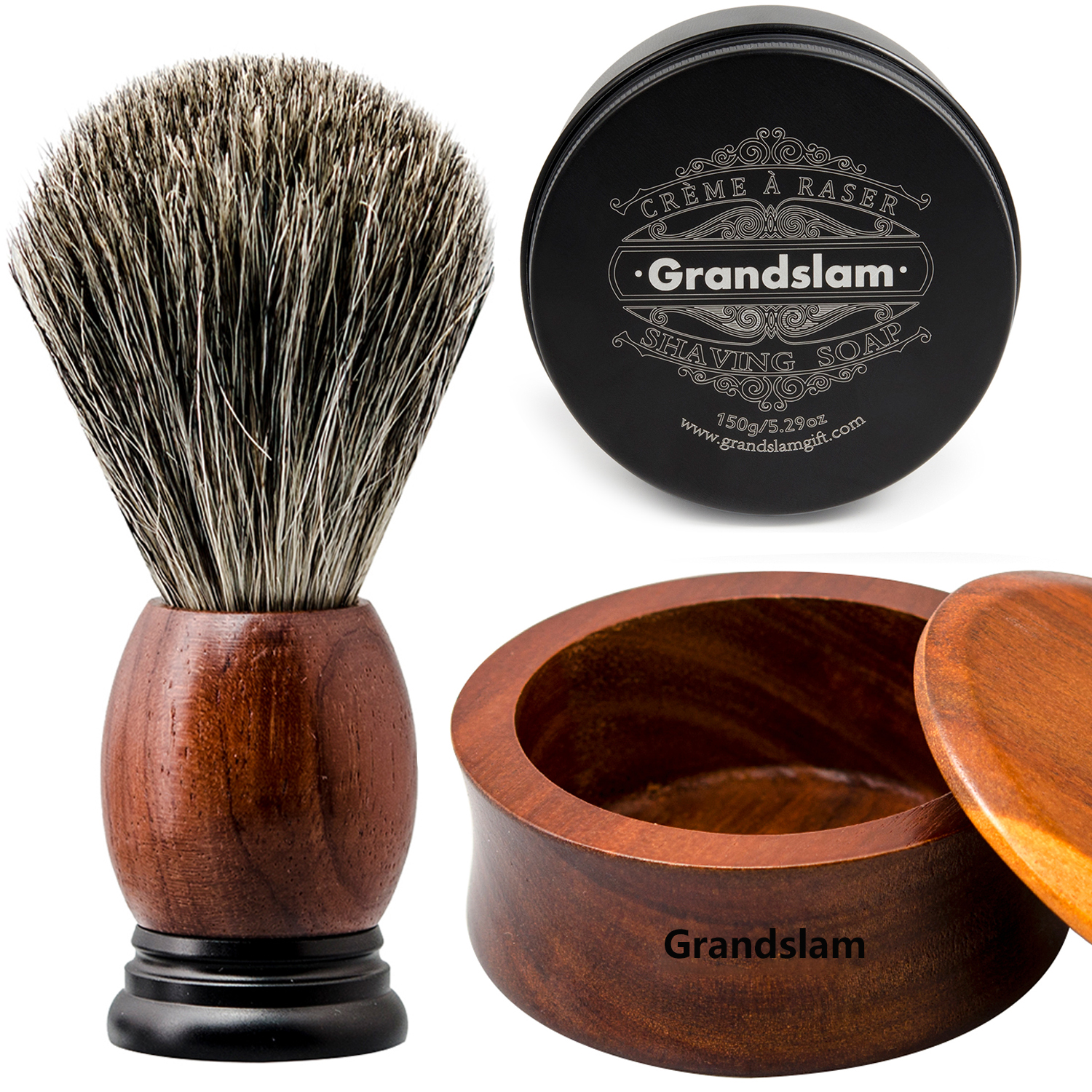 Grandslam剃须刷套装剃须皂碗打泡碗起泡碗刮胡子泡沫碗带盖碗