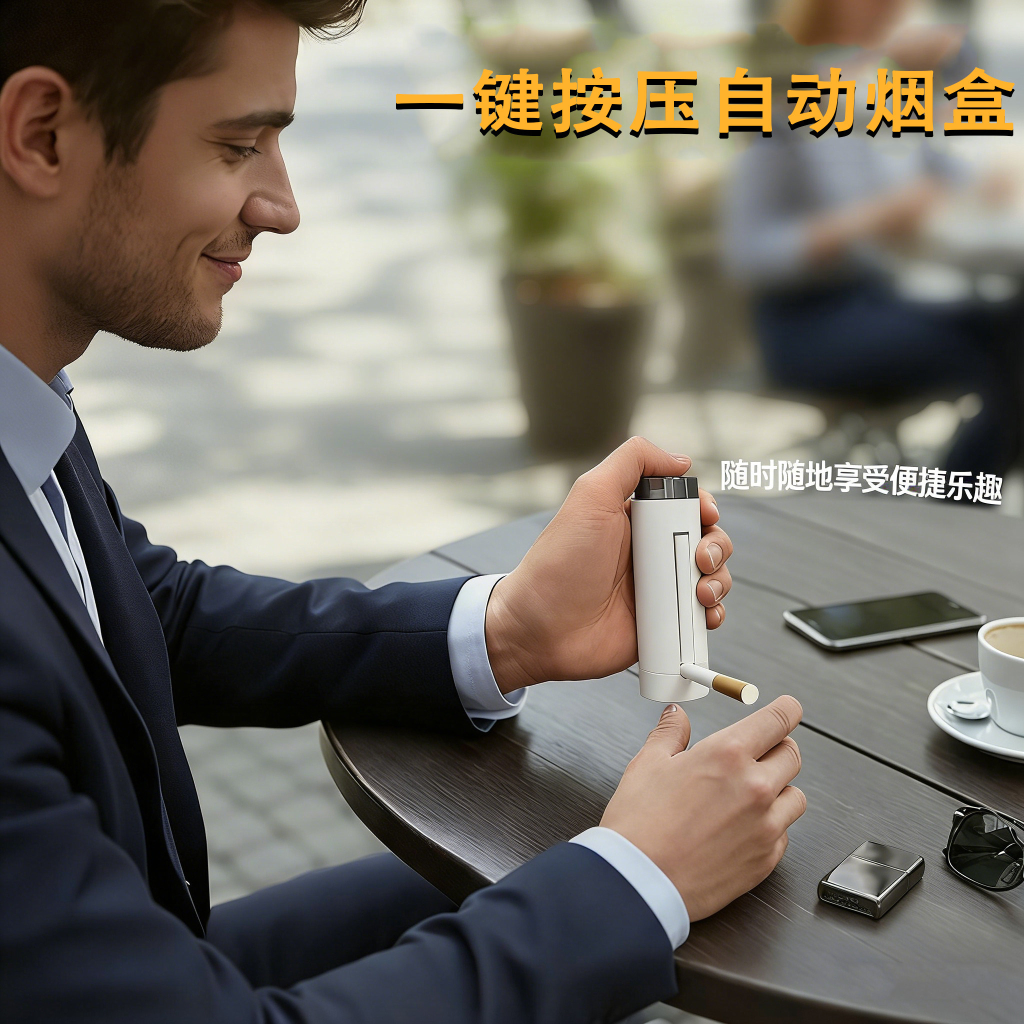 新款粗支一键按压自动烟盒便携式随身携带烟盒白色黑色男女士商务,ZIPPO/瑞士军刀/眼镜,烟盒,淘宝优惠券,粉丝福利购,淘宝优惠卷