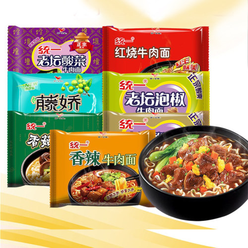 康师傅统一经典香辣红烧牛肉面