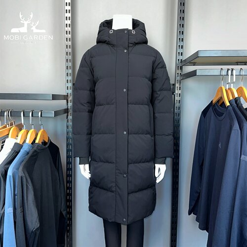 牧高笛羽绒服女冬季防风加厚保暖长款鹅绒服过膝盖连帽抗寒外套