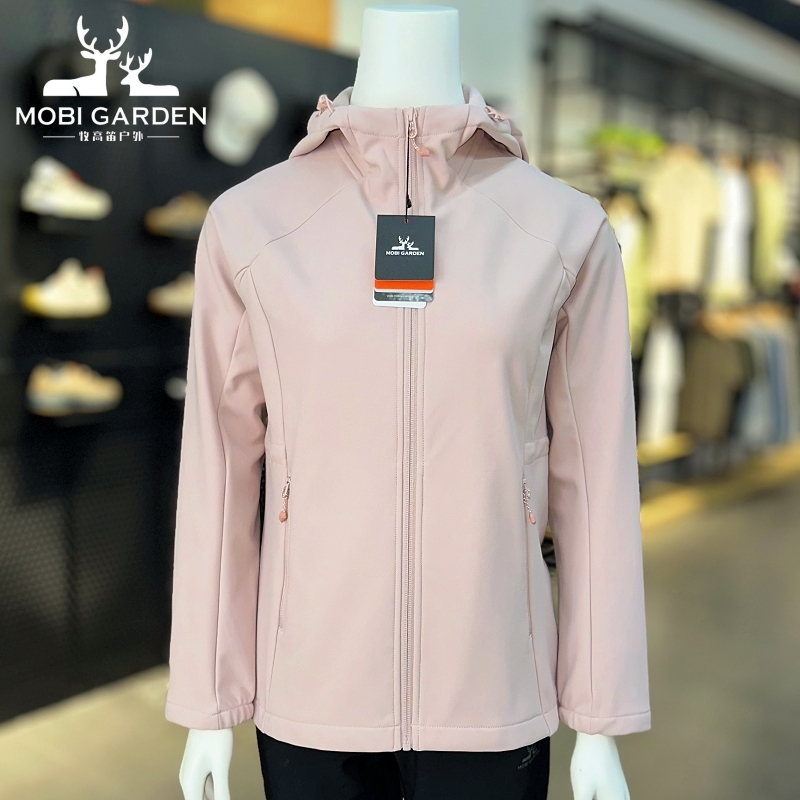 牧高笛2025新款女式连帽软壳衣