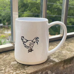 外贸尾单600ml大容量杯公鸡杯子陶瓷马克杯家用喝水杯办公室水杯