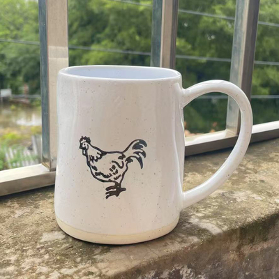 外贸尾单600ml大容量杯公鸡杯子陶瓷马克杯家用喝水杯办公室水杯