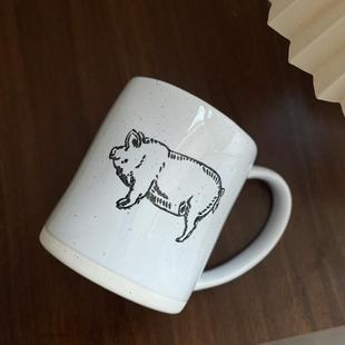 粗瓷马克杯北欧风格 大容量办公室喝水杯家用陶瓷杯子600ml异形杯