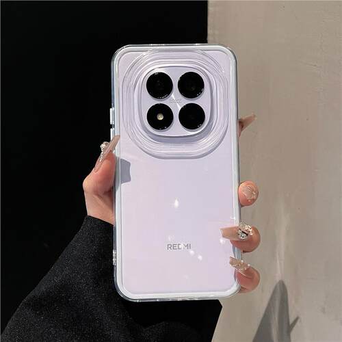 适用红米note15pro手机壳新款note15简约时尚女款透明红米note14百搭全包防摔note14pro软壳撞色多巴胺网红款