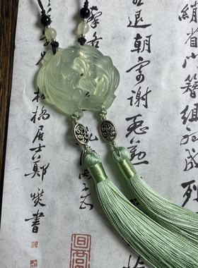 闺蜜古玉流苏双鱼玉佩雕刻双鱼玉佩合二为一情侣古风玉佩汉服压襟
