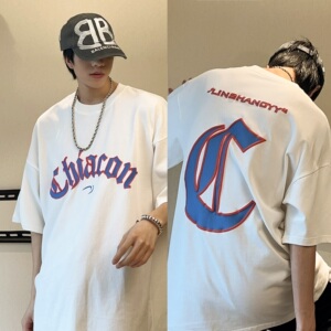 A450-DT01-P55控68 高街发泡印花短袖T恤重磅320g,男装T恤,电商A450