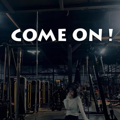 汽车贴纸COME ON加油英文字玻璃贴纸 健身房镜子装饰贴自拍打卡励