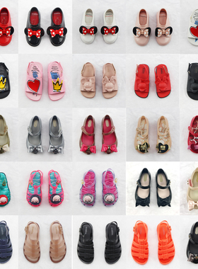 巴西Mini梅丽莎儿童蝴蝶结米奇米妮罗马宝宝靴子鱼嘴香香果冻凉鞋