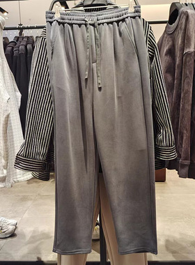 U2025秋季新款男装潮流休闲风松紧系带宽松运动束脚裤UML632000