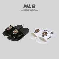 【GP韩国正品】MLB棒球联盟拖鞋玫瑰花刺绣NY洋基男女休闲鞋韩版