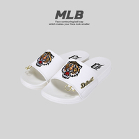 【GP韩国正品】MLB棒球联盟拖鞋底特律老虎头钢圈男女款白色韩版