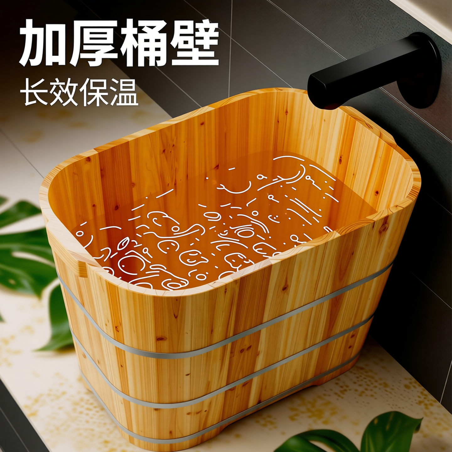 新中式成人实木洗澡木桶家用泡澡木桶浴桶全身泡澡木盆儿童澡盆