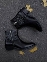 Chelsea boots, men's thick-heeled, height-increased, pointed-toe, stylish, carved wizard boots, side-zipped Martin boots, commuter high-top leather shoes thumbnail 8