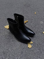 Chelsea boots, men's thick-heeled, height-increased, pointed-toe, stylish, carved wizard boots, side-zipped Martin boots, commuter high-top leather shoes thumbnail 6