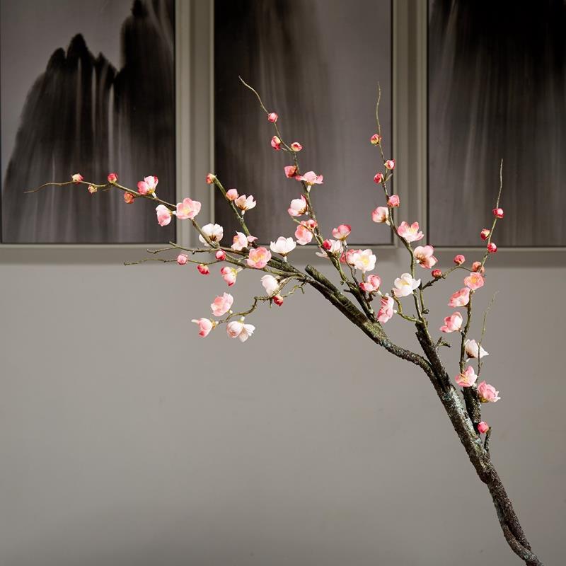 新中式腊梅假花仿真花梅花禅意插花客厅装饰塑料花家居摆件绢花