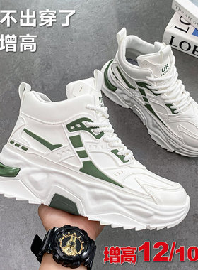 超高内增高12cm10cm老爹鞋COS运动休闲厚底小白鞋子男士高帮潮鞋