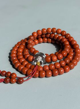 原矿南红玛瑙满色满肉怀业念珠