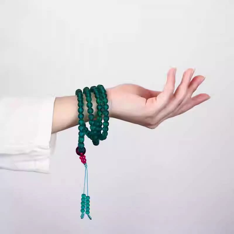 古法琉璃108颗圆珠108颗手串念珠手链 库存尾货