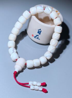 释宏藏式老型螺钿珍珠母贝念珠