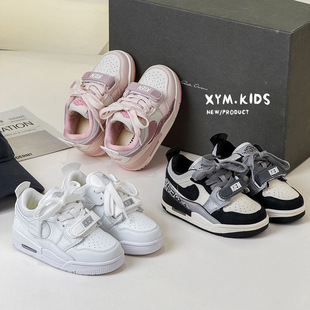 2026年春季新款儿童时尚百搭撞色气垫篮球鞋防滑软底男女童运动鞋