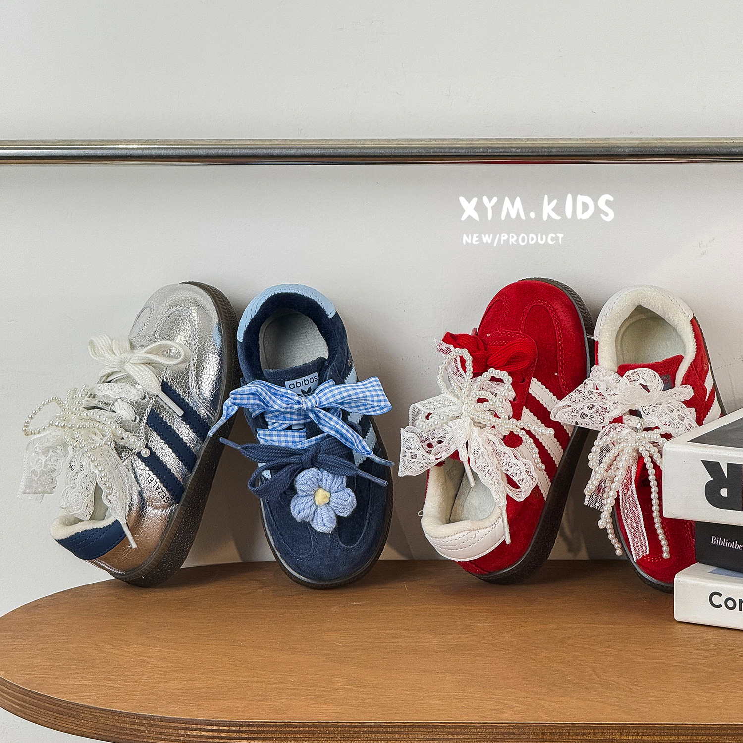 2025冬新款时尚蝴蝶结女童德训鞋