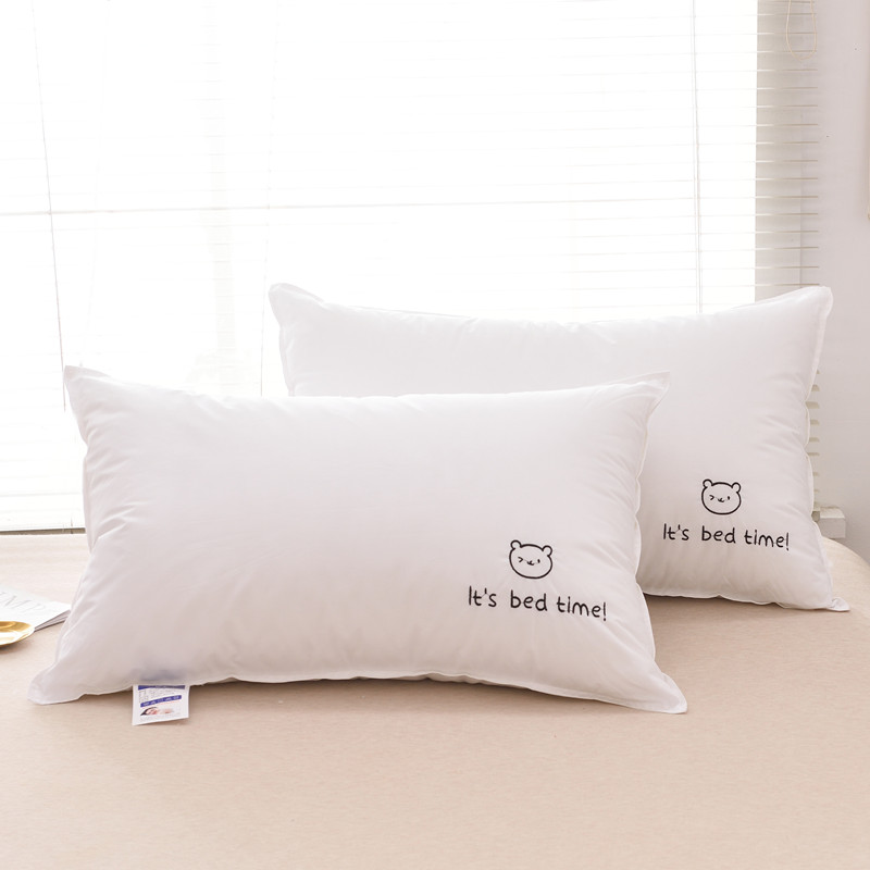 简约全棉软枕芯蓬松羽丝绒枕芯五星级酒店单人纯棉枕头白色护颈枕