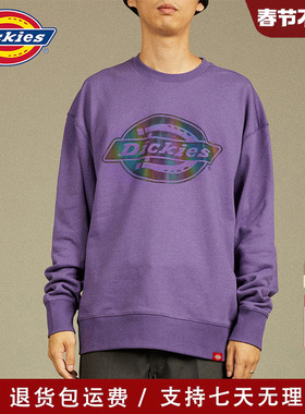 Dickies秋冬新款圆领卫衣男镭射大LOGO休闲舒适上衣宽松DK010296
