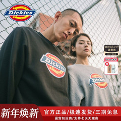 Dickies情侣款秋冬印花圆领卫衣套头潮牌男女同款宽松纯棉上衣