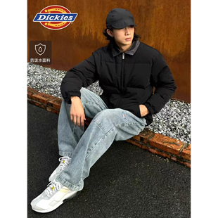 Dickies帝酷适秋冬新款灯芯绒领口拼接羽绒服夹克厚外套防泼水