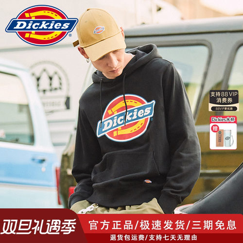 Dickies秋冬加绒宽松连帽卫衣
