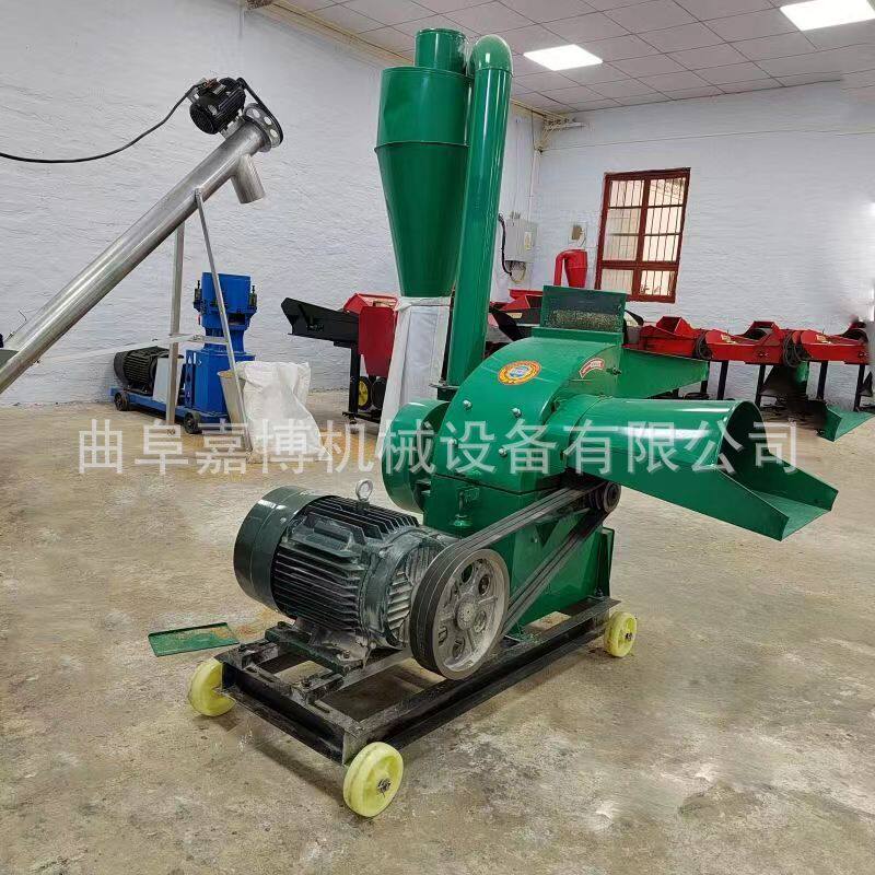 干海带紫菜锤片饲料粉碎机 15千瓦电机带稻草蒜杆粉碎机干湿两用